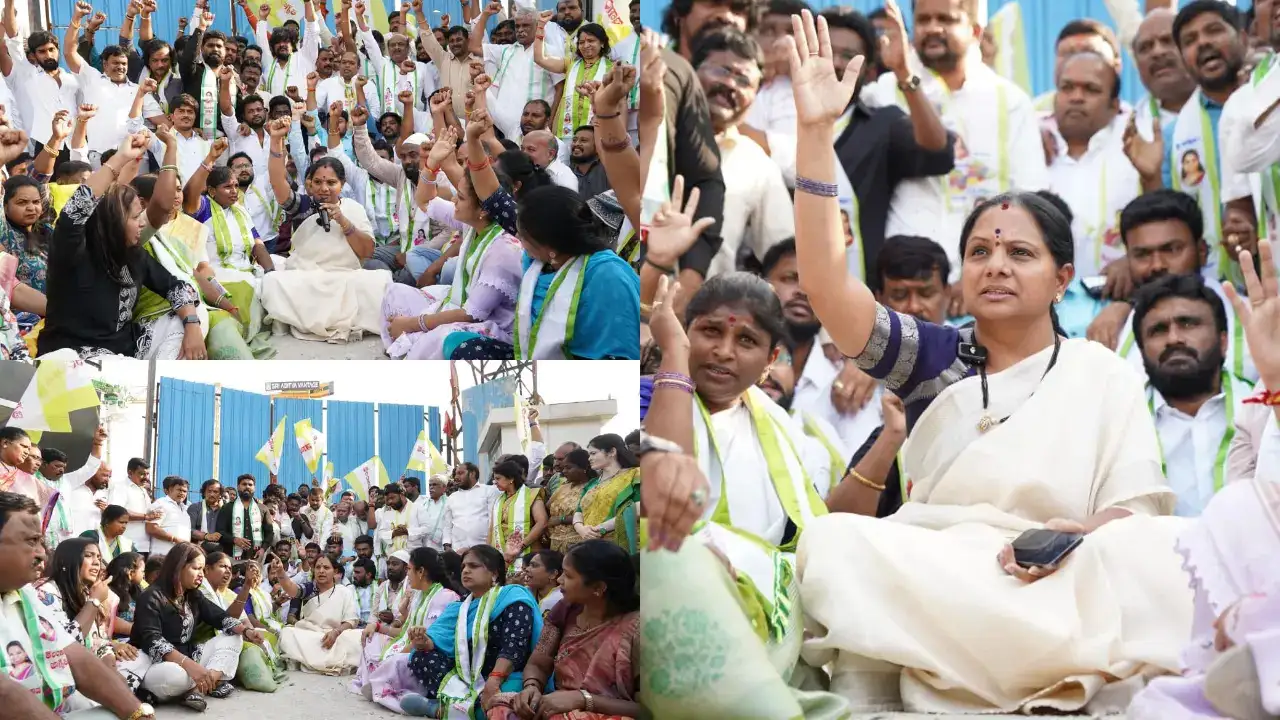 నార్సింగిలో ఉద్రిక్తత: కల్వకుంట్ల కవిత అరెస్ట్‌